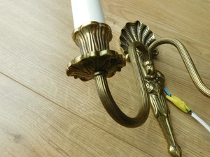 Vintage Messing Doppelarm Wandleuchter - Bild 1 von 8