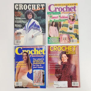Lote de 4 patrones y proyectos de revistas de fantasía de ganchillo vintage años 80 90 y 2004 - Imagen 1 de 10