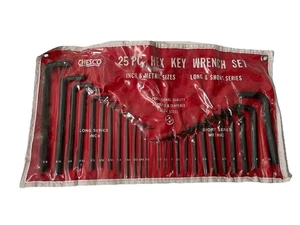 Nuovo Vecchio Stock VINTAGE TOOLS 25 Pezzi Chesco HEX / SET CHIAVI A BRUGOLA, Made in USA - Foto 1 di 12