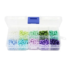 1000 Pcs Glass Bead Set Diy Jewelry Making Assortment Crafting Beads - Picture 1 of 11