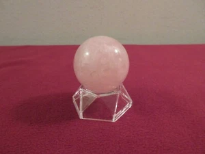 Natural Pink crystal Obelisk Quartz Healing SPHERE with Stand - Picture 1 of 7