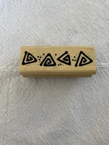 DJ Inkers E24 Trizzies Rubber Stamp Border Southwestern Fiesta Triangles - Picture 1 of 4