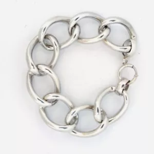 Estate Vintage Harry S Bick Sterling Silver 925 Chunky Cuban Link Bracelet 7.5" - Picture 1 of 10