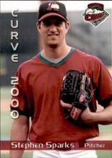 2000 Altoona Curve Grandstand #27 Stephen Sparks Mobile Alabama AL Baseball Card