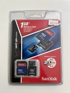 SANDISK 1 GB MEMORY CARD WITH ADAPTERS (3 in 1 Verizon Wireless) NEW & SEALED - Picture 1 of 3