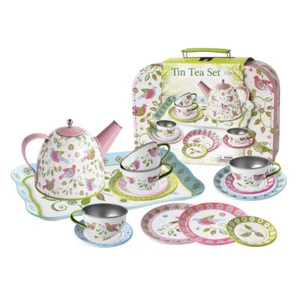 15x Kaper Kidz Bird Tin Tea Party Set Suitcase Kids Pretend Play Teatime Toy 3y+ - Picture 1 of 5