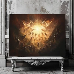 Ethereal Souls Ascension Canvas Print – Angelic & Celestial Light Artwork - Picture 1 of 18