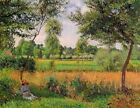 Dream-art Oil painting Morning-Sun-Effect-Eragny-1899-Camille-Pissarro-oil-paint