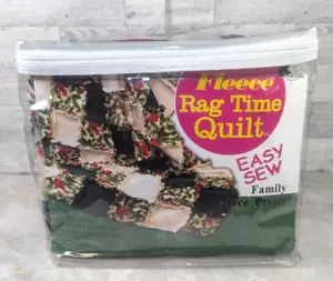 Vintage JoAnn exklusives Fleece Rag Time Quilt einfaches Nähen Kit 2004 (51" x 65") Neu aus altem Lagerbestand - Bild 1 von 6