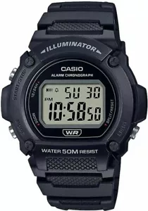 Casio Digital Illuminator Chronograph Black Resin Men's Watch W-219H-1AV - Picture 1 of 1