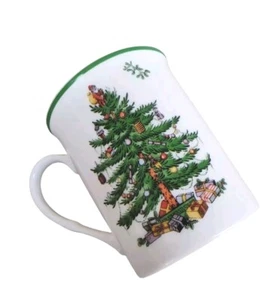 Spode Christmas Tree Mug Cup 12 - 13 oz Porcelain Coffee Mug Tea  Green Trim  - Picture 1 of 5
