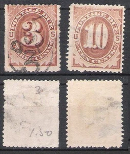 USA 3c & 10c POSTAGE DUE BARGAIN DUO (JF) - Picture 1 of 1