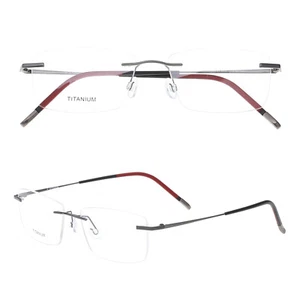 Nuevas gafas ultra ligeras sin montura de titanio puro marco gafas ópticas RX capaces - Imagen 1 de 28
