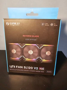 Ventilateur Lian li UNI SL120 V2 RGB lame inversée UF-RSL120V2-1B noir neuf scellé - Photo 1/3