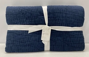 NEW Pottery Barn Belgian Flax Linen Handcrafted HandStitched TWIN Quilt~Midnight - Picture 1 of 1