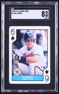 1990 US Playing Cards Silver Edge Major League All-Stars Cal Ripken SGC8 MLB HOF - Picture 1 of 2