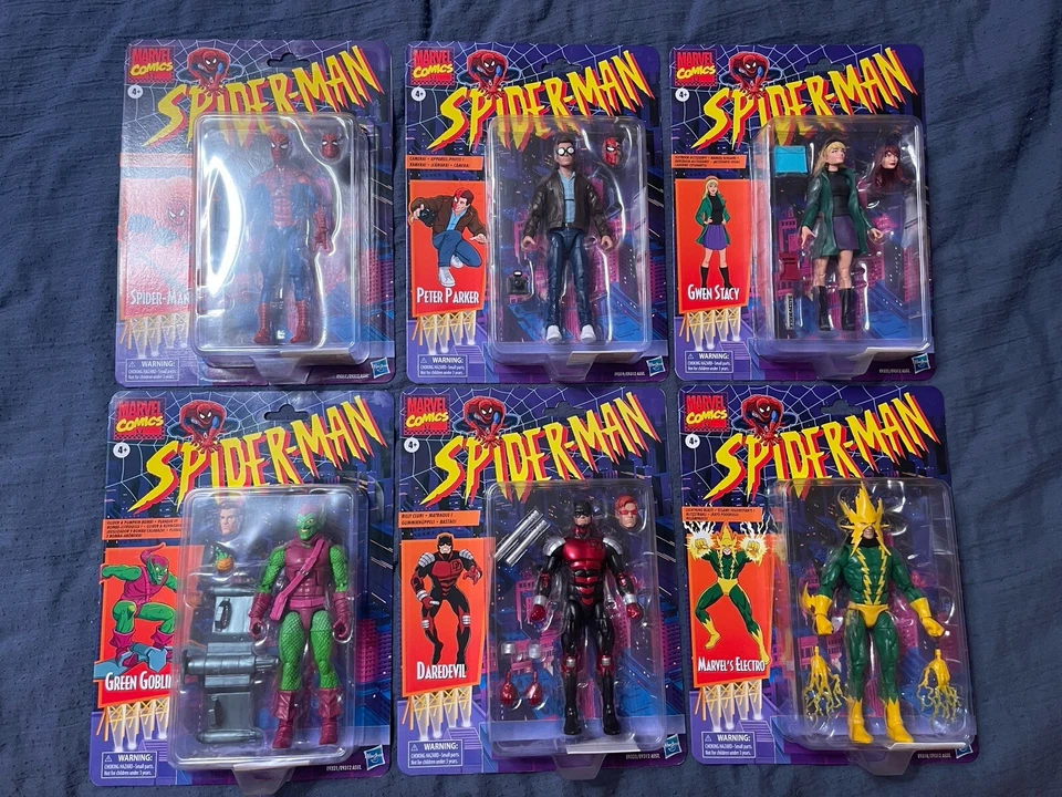 Spider-Man Marvel Legends Retro Wave 1 Colección Set De 6  Foto 1 de 4
