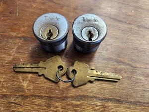 Schlosser! 1 Paar gebrauchte Tubelite 15/16" Einsteckzylinder gleichschließend mit 2 Schlüsseln - Bild 1 von 4