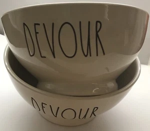 2er SET RAE DUNN "DEVOUR" MÜSLISCHALEN EISCREME DESSERTSCHALEN - Bild 1 von 1