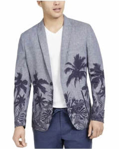 INC Mens Navy Single Breasted, Printed Cotton Blend Jacket 3XB - Picture 1 of 8