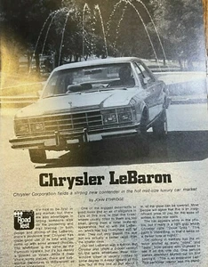 1977 Road Test Chrysler LeBaron illustrated - Picture 1 of 3