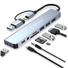 USB Hub USB C Hub USB Splitter 7 in 1 USB Extender with 4 USB Port 1 Space gray