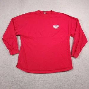 University of Wisconsin Badgers Shirt Women's Large Spell Out Logo Oversized - Picture 1 of 16