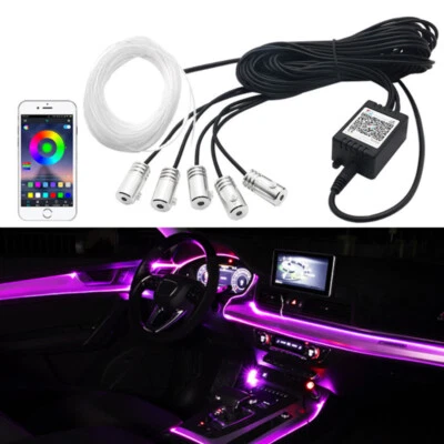 6m RGB Lamp Car APP Music Control Atmosphere Interior Ambient LED Strip Light - Image 1 of 4