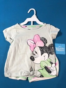 Disney Minnie Mouse Toddler Girls Outfit Set T-Shirt & Shorts Sz 2T - Brand New - Picture 1 of 5