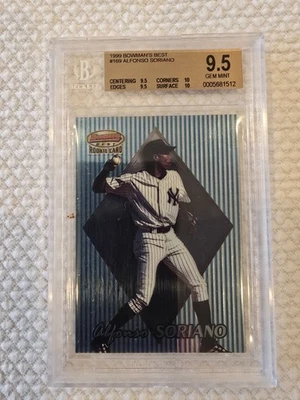 Bowman's Best 1999 - Alfonso Soriano #169 (RC) Beckett 9,5 gema como nueva Foto 1 de 2