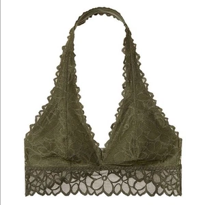 Victoria's Secret Neckholder-Bralette PINK Spitze (M D-DD) grün oliv - Bild 1 von 11