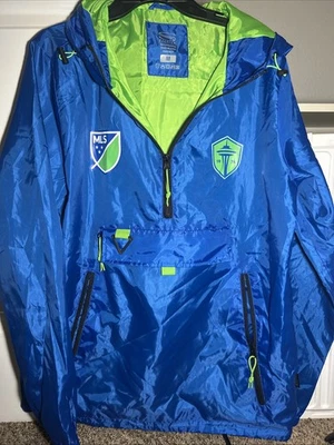 Seattle Sounders FC Stadium Essentials Compete Quarter-Zip Jacket Blue Medium - Image 1 of 4