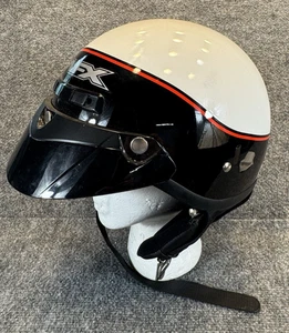 AFX Open Face Motorcycle Helmet Size M 58-59cm Black White Red Visor DOT - Picture 1 of 10
