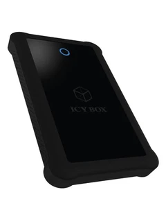 ICY BOX GEH. USB 3.0 2,5" SATA3 HDD/SSD -> PC/MAC Silikon sw Retail, Schwarz, ib - Bild 1 von 2