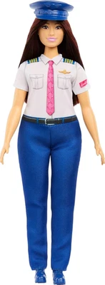 Barbie Careers Pilot Doll and Accessories White Shirt with Epaulets and Pink Tie - Изображение 1 из 3