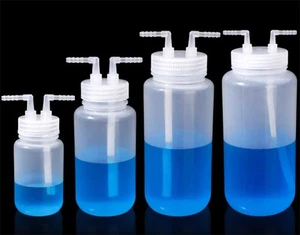 Bottiglia di lavaggio gas in plastica PP resistente agli acidi e agli alcali laboratorio 125-1000 ml - Foto 1 di 6