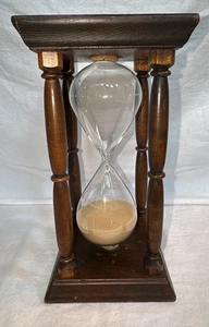 Vintage Hourglass Sand Timer WOOD 9" Frame Colonial Nautical Design Works - Picture 1 of 17