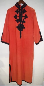 C3 Vintage 60's SAKS FIFTH AVE Moroccan Caftan Embroidered M Kaftan Boho Hippie - Picture 1 of 15