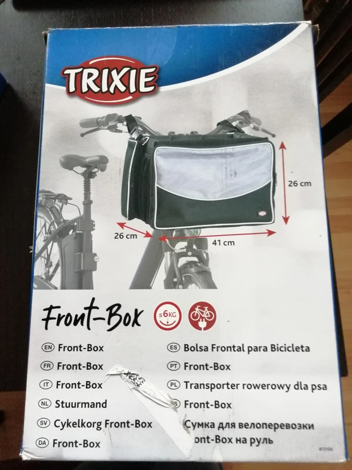 TRIXIE Hunde Front-Box Tasche schwarz/grau 41×26×26 cm bis zu 6 kg - Bild 1 von 1