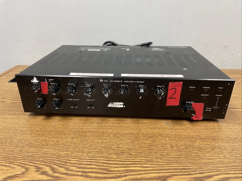 Toa Electronics A-903MK2 8-Channel Amplifier, (2x U-03, 1x M-01), Power Tested - Image 1 of 3