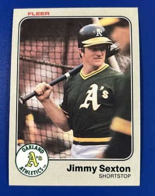 1983 Fleer Baseball Jimmy Sexton Oakland Athletics #533 - Image 1 of 2
