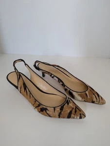 Talbot's Damenschuhe Tiger Tiermotiv Fersenriemen Absatz Größe 6,5B - Bild 1 von 7