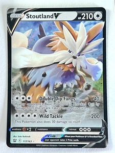 Stoutland V 117/163 Ultra Rare Battle Styles Pokemon TCG Pack Fresh Near Mint NM - Picture 1 of 4