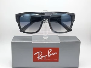 Gafas de sol Ray Ban RB0360S Drifter 58 mm cuadradas - lentes degradadas grises azules a rayas - Imagen 1 de 9