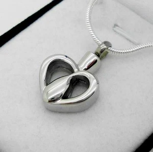 316 S/Steel Teardrop Heart Memorial Keepsake Cremation Ash Pendant Urn Jewellery - Picture 1 of 7