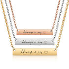 Simple  Always in My Heart Clavicle Pendant Memory Long Chain Bar Women's Gifts