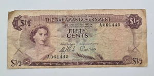 Bahamas 50 CENTS 1965 BANKNOTE - Picture 1 of 2