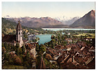 Schweiz, Berner Oberland, Thun Und Die Alpen Vintage Albumen Print,  Photochro