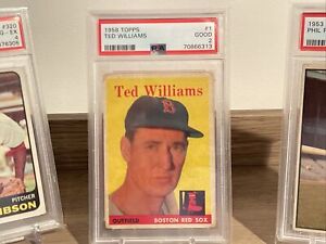 1958 Topps Ted Williams #1 PSA 2 GOOD HOF Boston Red Sox 