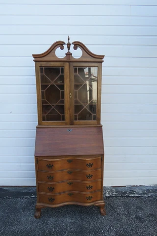 Mahogany Ball and Claw Feet Tall Secretary Desk 3736 Cover